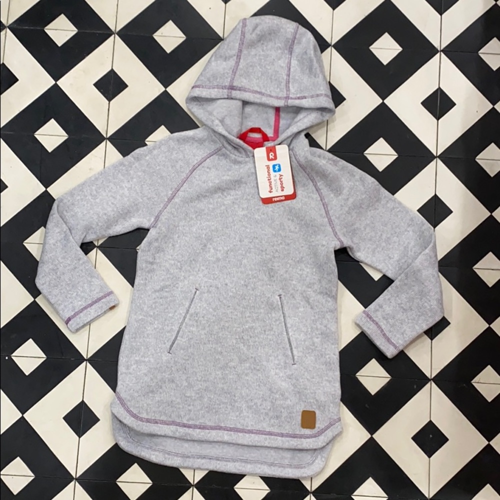 GIRLS GREY HOODED SWEATSHIRT